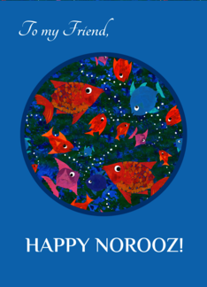 For Friend Norooz Greetings with Fun Fishes Swimming