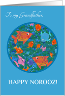 For Grandfather Norooz Greetings with Fun Fishes Swimming card