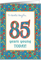 Custom Relation 85th Birthday with Retro Floral Print card