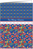 Custom name for Mother’s Day with Retro Floral Polka Dots card