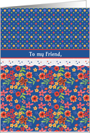 For Friend Mother’s Day with Retro Floral with Polkas and Faux Lace card