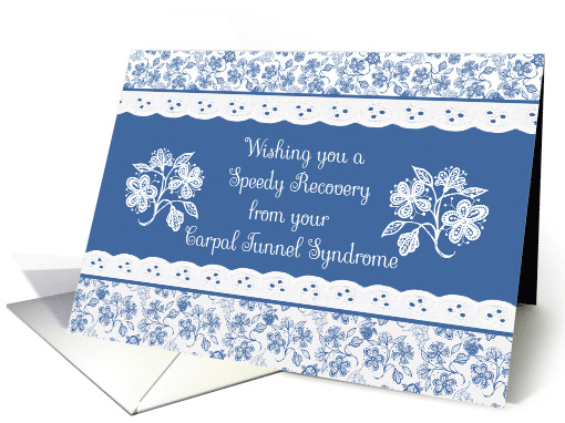 Get Well from Carpal Tunnel Syndrome With Pretty Indigo Patterns card