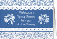 Get Well from Kidney Surgery With Pretty Indigo Patterns card