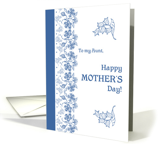 For Aunt on Mother's Day with Indigo Blue Patterns card (1387562)