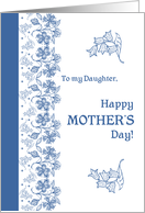 For Daughter on Mother’s Day with Indigo Blue Patterns card