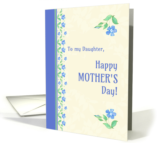 For Daughter on Mother's Day Blue Periwinkles on Ecru card (1414406)