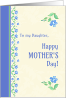 For Daughter on Mother’s Day Blue Periwinkles on Ecru card