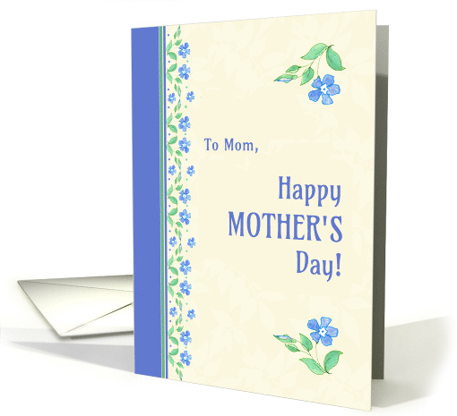 For Mom on Mother's Day Blue Periwinkles on Ecru card (1414412)