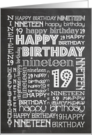 Chalkboard Nineteenth Birthday Card