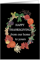 Thanksgiving Autumn Wreath Our Home to Yours card