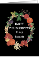 For Parents Thanksgiving Autumn Wreath card