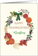 Custom Front Thanksgiving with Autumn Wreath card