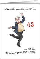 Fun Age-specific 65th Birthday Card for a Man card