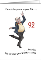 Fun Age-specific 92nd Birthday Card for a Man card