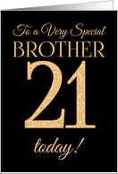 Chic 21st Birthday Card for Special Brother card