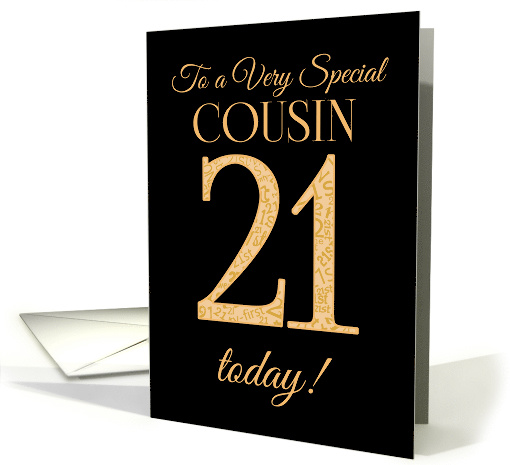 Chic 21st Birthday Card for Special Cousin card (1509096)