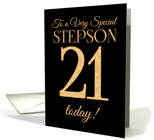 Chic 21st Birthday Card for Special Stepson card (1509274)