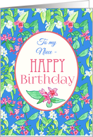 For Niece’s Birthday with Spring Blossoms on Blue card