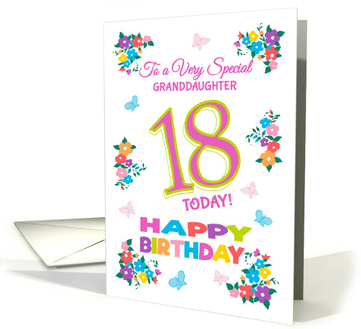 Granddaughter's 18th Birthday Bright Flowers card (1521464)