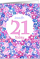 Pretty Floral Custom Front 21st Birthday for Her card