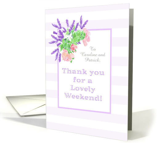 Custom Name Floral Thank You for Weekend card (1523408)