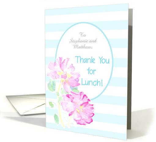 Custom Name Floral Thank You for Lunch card (1523410)