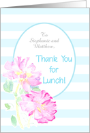 Custom Name Floral Thank You for Lunch card