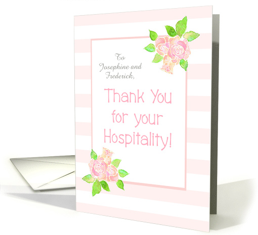 Custom Name Floral Thank You for Hospitality card (1523412)