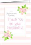 Custom Name Floral Thank You for Hospitality card