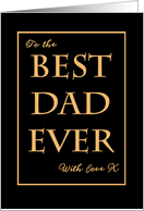 Chic Father’s Day ’Best Dad Ever’ Gold-effect on Black card