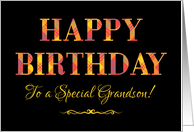 For Grandson’s Birthday in Bright Tartan and Yellow on Black card