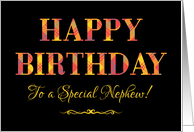 For Nephew’s Birthday in Bright Tartan and Yellow on Black card