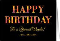 For Uncle’s Birthday in Bright Tartan and Yellow on Black card