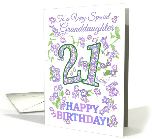 For Granddaughter 21st Birthday with Pretty Floral Patterns card
