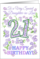 For Daughter in Law 21st Birthday with Pretty Floral Patterns card