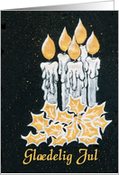 Christmas Candles and Holly, Danish Greeting card