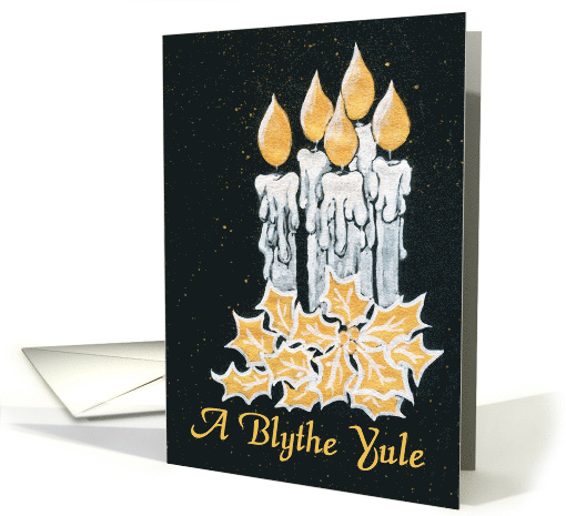 Christmas Candles and Holly, Scots Greeting card (1540712)