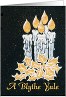 Christmas Candles and Holly, Scots Greeting card