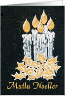 Christmas Candles and Holly, Turkish Greeting card