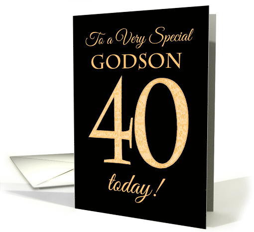 Chic 40th Birthday Card for Special Godson card (1558194)