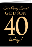 Chic 40th Birthday Card for Special Godson card