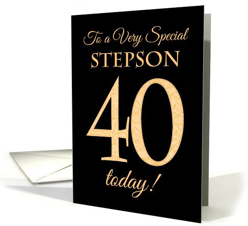 Chic 40th Birthday Card for Special Stepson card (1558206)