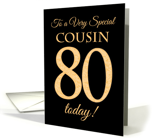 Chic 80th Birthday Card for Cousin card (1560172)