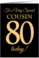 Chic 80th Birthday Card for Cousin card