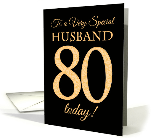 Chic 80th Birthday Card for Husband card (1560182)