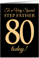 Chic 80th Birthday Card for Stepfather card