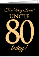 Chic 80th Birthday Card for Uncle card