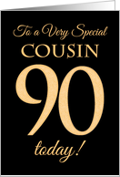 Chic 90th Birthday Card for Cousin card