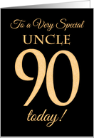 Chic 90th Birthday Card for Uncle card