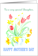 Custom Front Name Tulips and Daffodils Mother’s Day for Daughter card